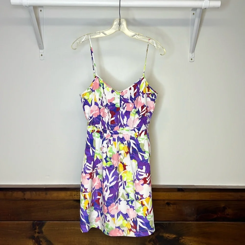 J. Crew Floral Dress with Adjustable Straps and Pockets- 6
